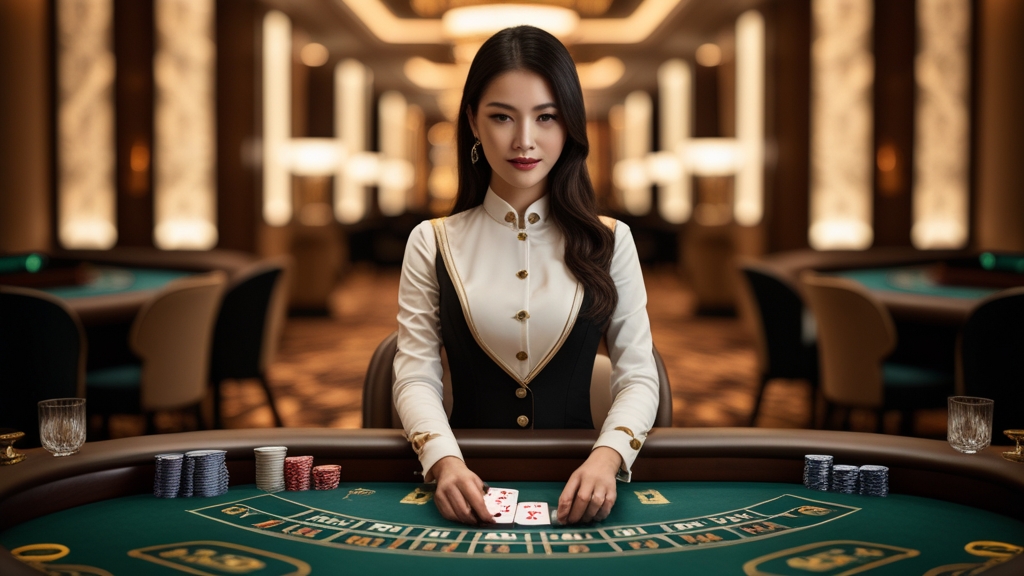 Sòng bài F168 dealer xinh đẹp baccarat